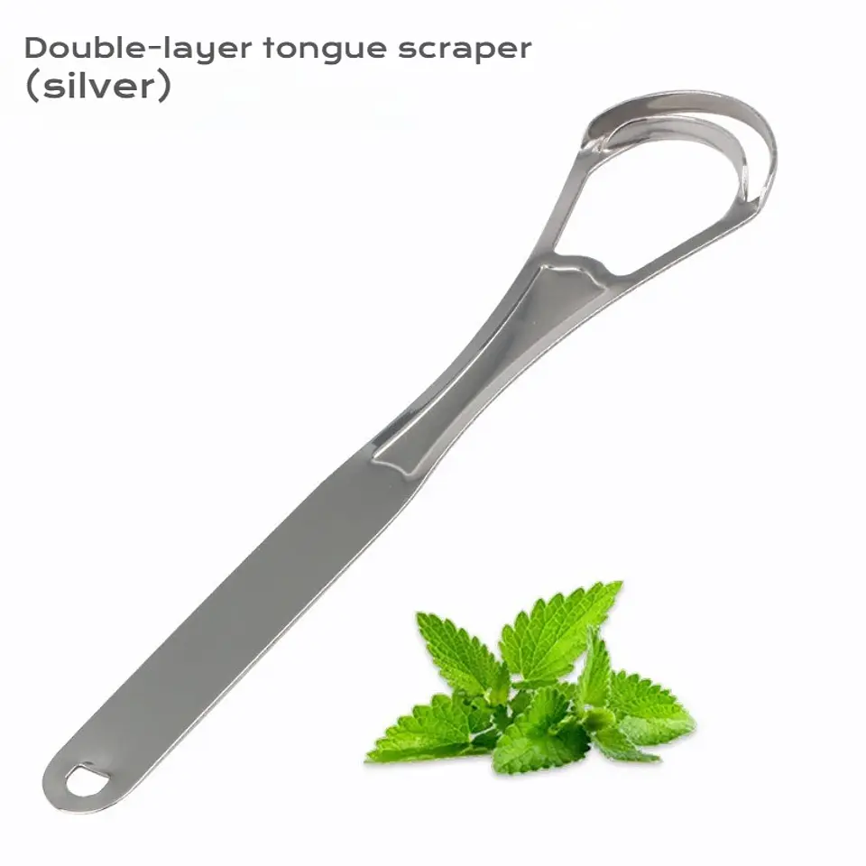 Raspador de Língua em Aço Inoxidável 13