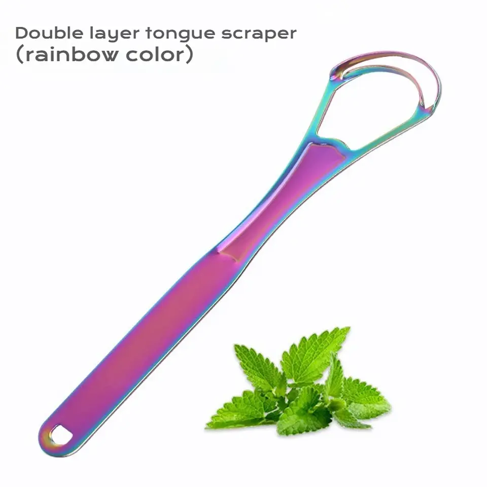 Raspador de Língua em Aço Inoxidável 15