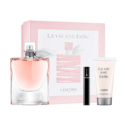 set la vie est belle 100ml parfum + crema + mascara de pestaña lancome
