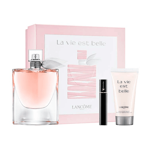 set la vie est belle 100ml parfum + crema + mascara de pestaña lancome