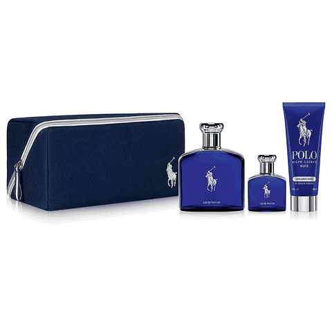 Set Polo Blue eau parfum 125ml  +40 ml+gel + necesser
