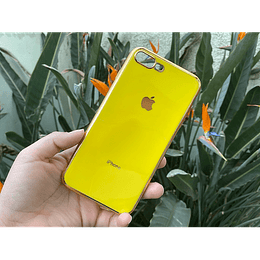 Carcasa efecto metalizada silicona iphone 7/8 PLUS AMARILLO