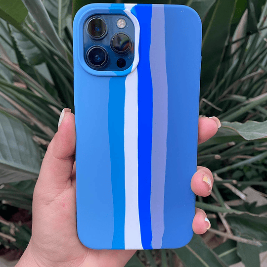Carcasa multicolor azul iphone 12 PRO MAX (sin logo)