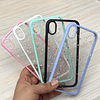 Carcasa Transparente Brillito  Estrellas con Borde Color iPhone XR