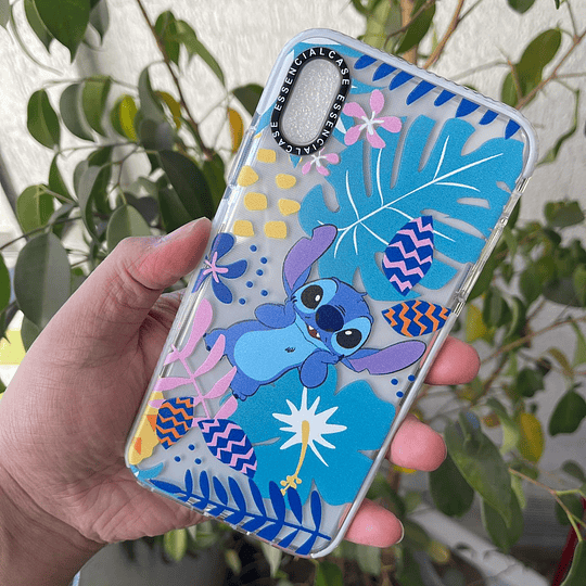 Carcasa transparente EC iphone Xs MAX diseño Stitch flores