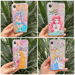 Carcasa princesas transparente con efecto colores iphone X/Xs