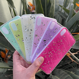 Carcasa transparente colores con fragmentos iPhone Xr