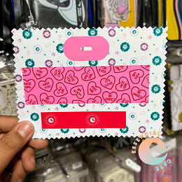 Sticker para adaptador tipo C diseño corazones con mensajes