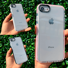 Carcasa transparente borde color iphone 6 / 7 / 8 PLUS