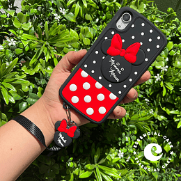 Carcasa silicona Minnie con sujetador de mano iphone Xs max