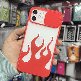 Carcasa con riel iPhone 11 fuego 
