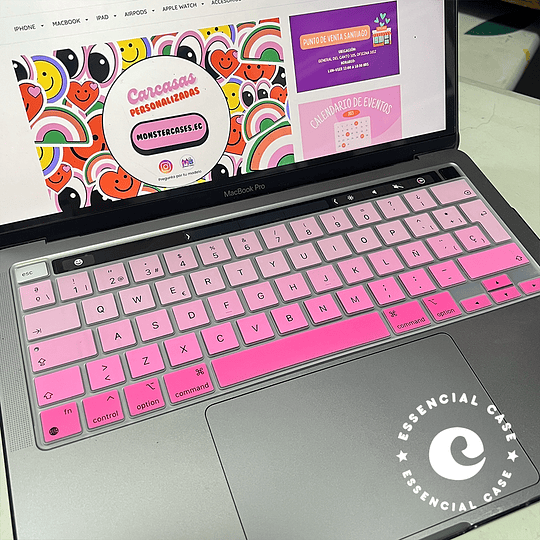 Protector para teclado MacBook pro Touch bar INTEL Rosa