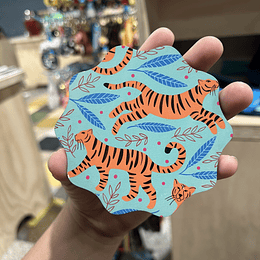 Posa vasos tigres animal print