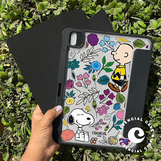 Carcasa iPad desmontable diseño Snoopy flores