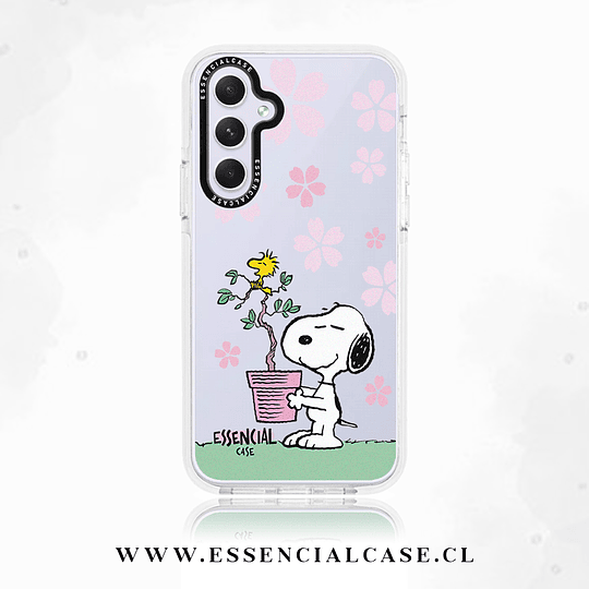 Carcasa para SAMSUNG diseño Snoopy plant pink