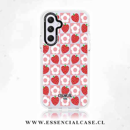 Carcasa para Samsung serie A diseño cuadro flor frutilla