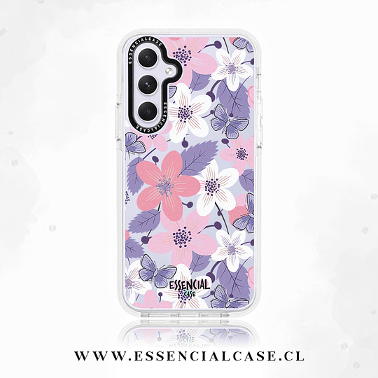 Carcasa para Samsung serie A diseño flores mariposas