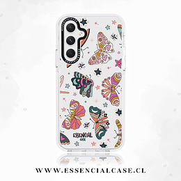 Carcasa para Samsung serie A diseño mariposas pink