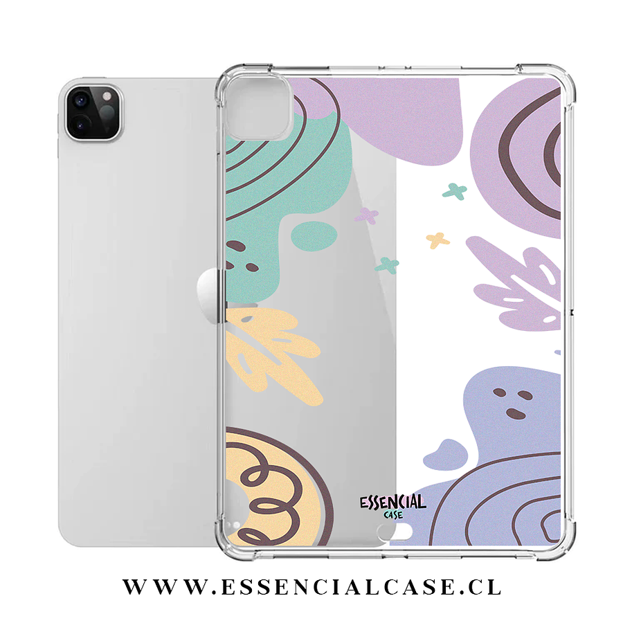 Carcasa iPad transparente SIN ranura diseño Abstractos lilas