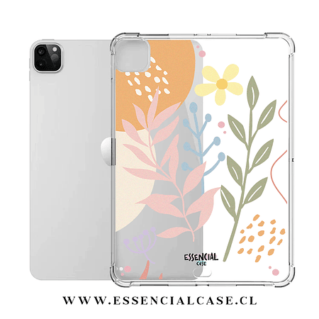 Carcasa iPad transparente SIN ranura diseño flores abstract 