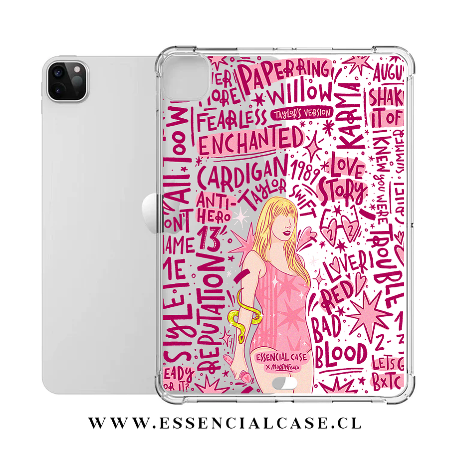 Carcasa iPad transparente SIN ranura diseño Taylor Swift canciones 