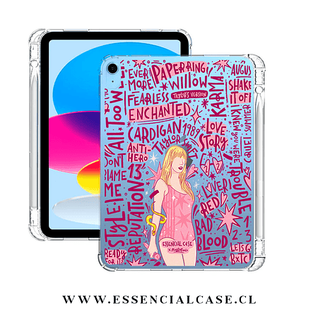 Carcasa iPad transparente CON ranura diseño Taylor Swift canciones 