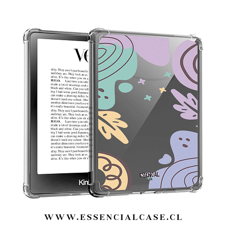 Carcasa transparente Kindle - Kobo diseño Abstractos lilas  