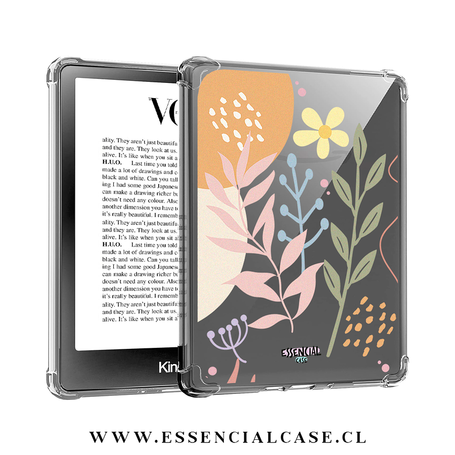 Carcasa transparente Kindle - Kobo diseño flores abstract