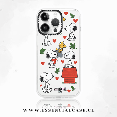 Carcasa diseño Snoopy corazon flores