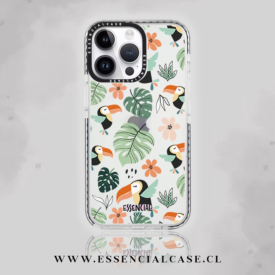 Carcasa diseño tucan flores