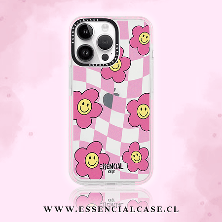 Carcasa diseño cuadro flor rosa