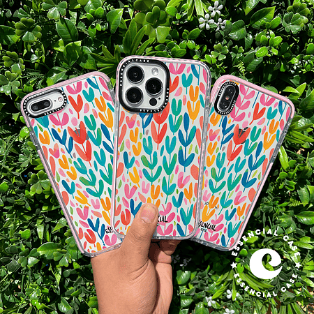 Carcasa diseño flores pinturas