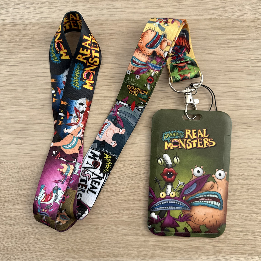 Lanyard + porta credencial real monster 