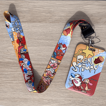Lanyard + porta credencial Ren y Stimpy