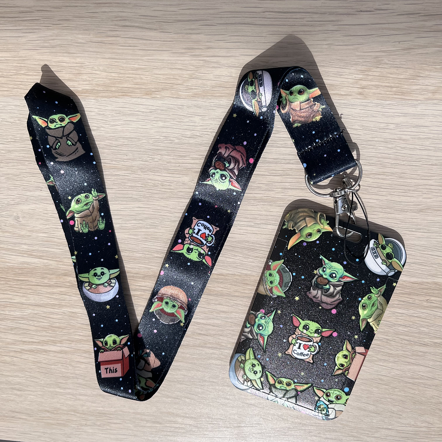 Lanyard + porta credencial Baby Yoda