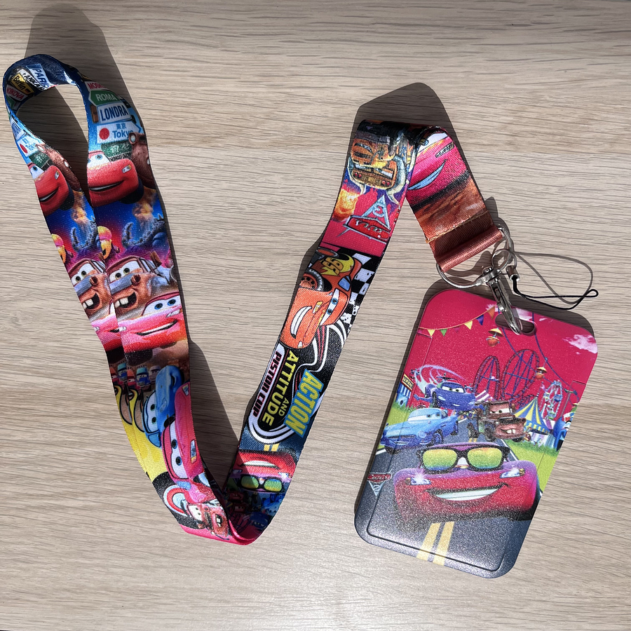 Lanyard + porta credencial Cars