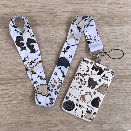Lanyard + porta credencial Gatos