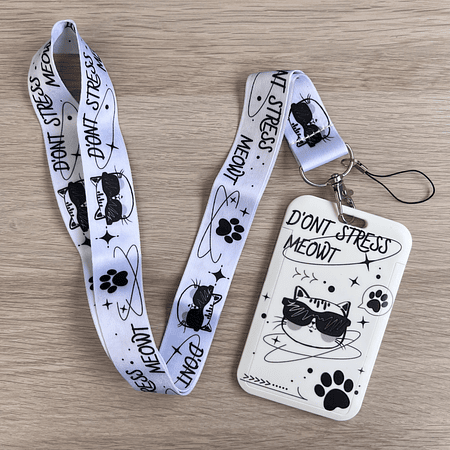 Lanyard + porta credencial Gato