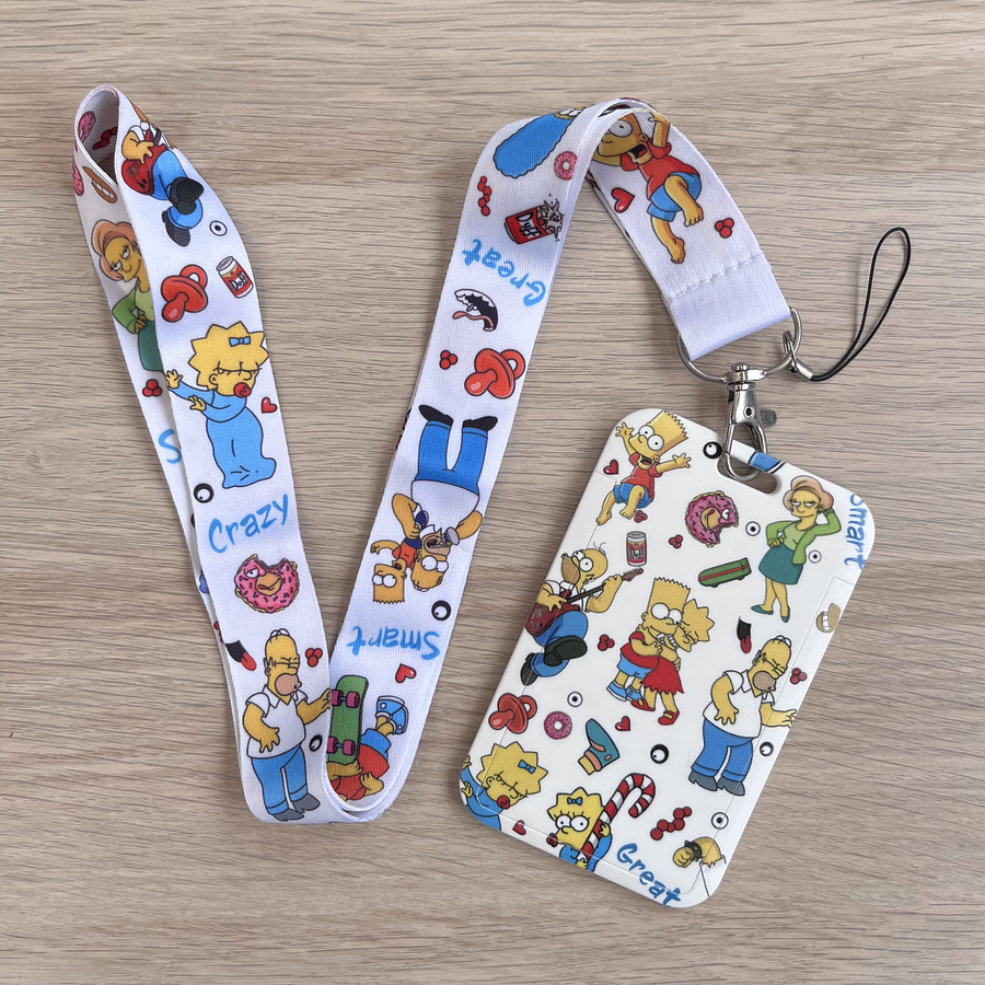 Lanyard + porta credencial Los Simpsons