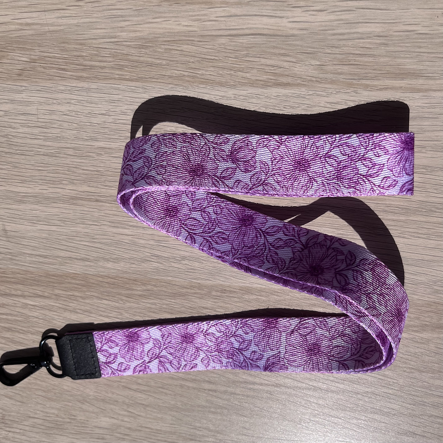 Lanyard Flores Moradas