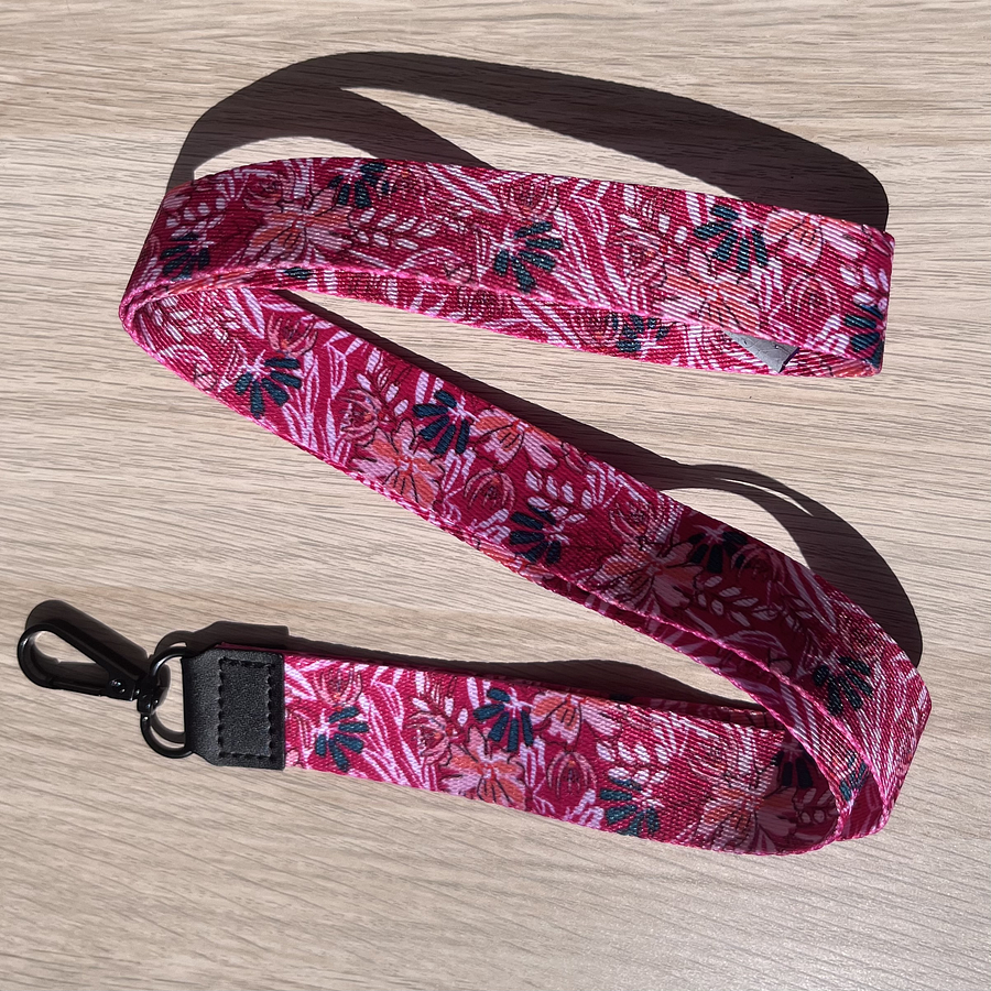 Lanyard Flores Rosadas