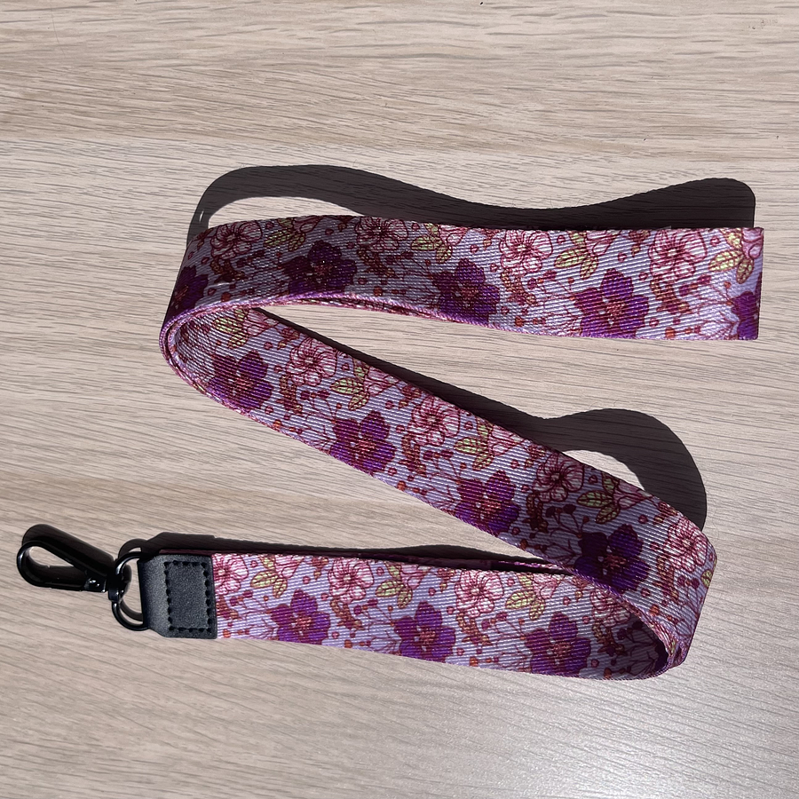 Lanyard Flores Moradas
