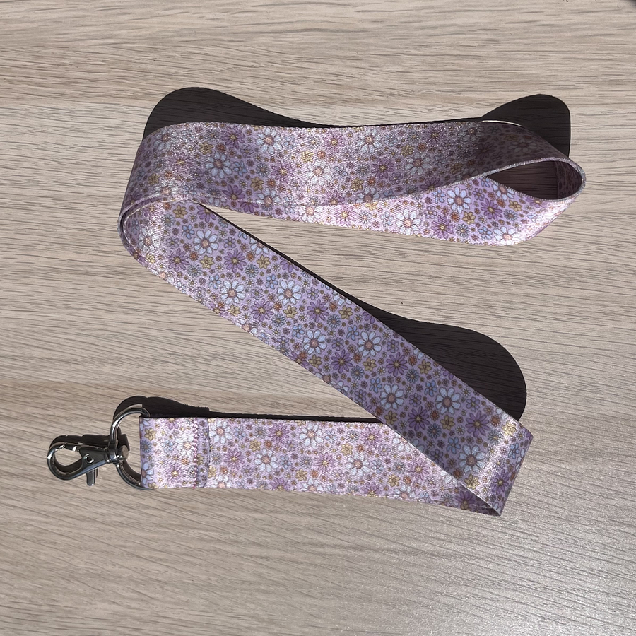 Lanyard Flores Rosado Claro