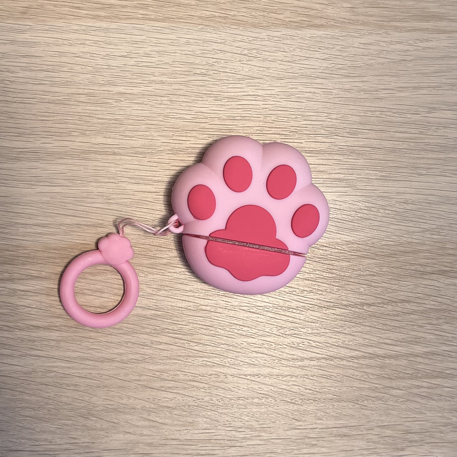 Funda airpods gen. 1 y 2 diseño “Pata de perro rosada”