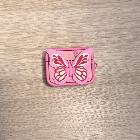 Funda airpods gen. 1 y 2 diseño “Mariposa rosada”