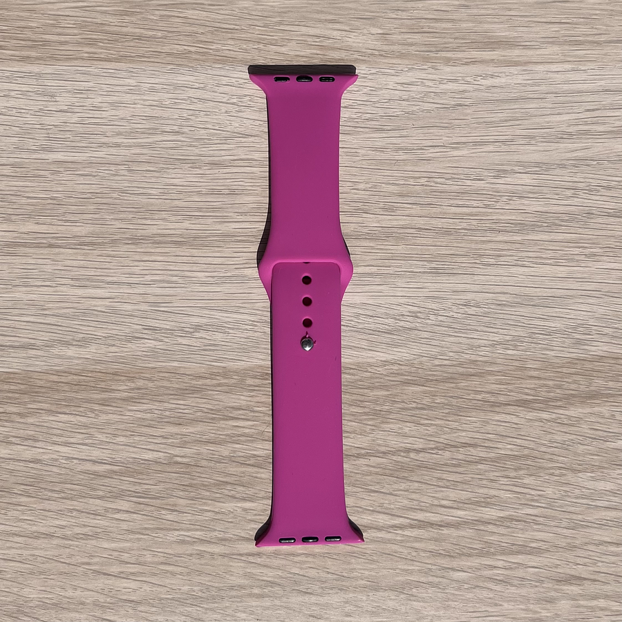 Correa silicona Apple Watch color Rosado Oscuro 42- 44 mm 