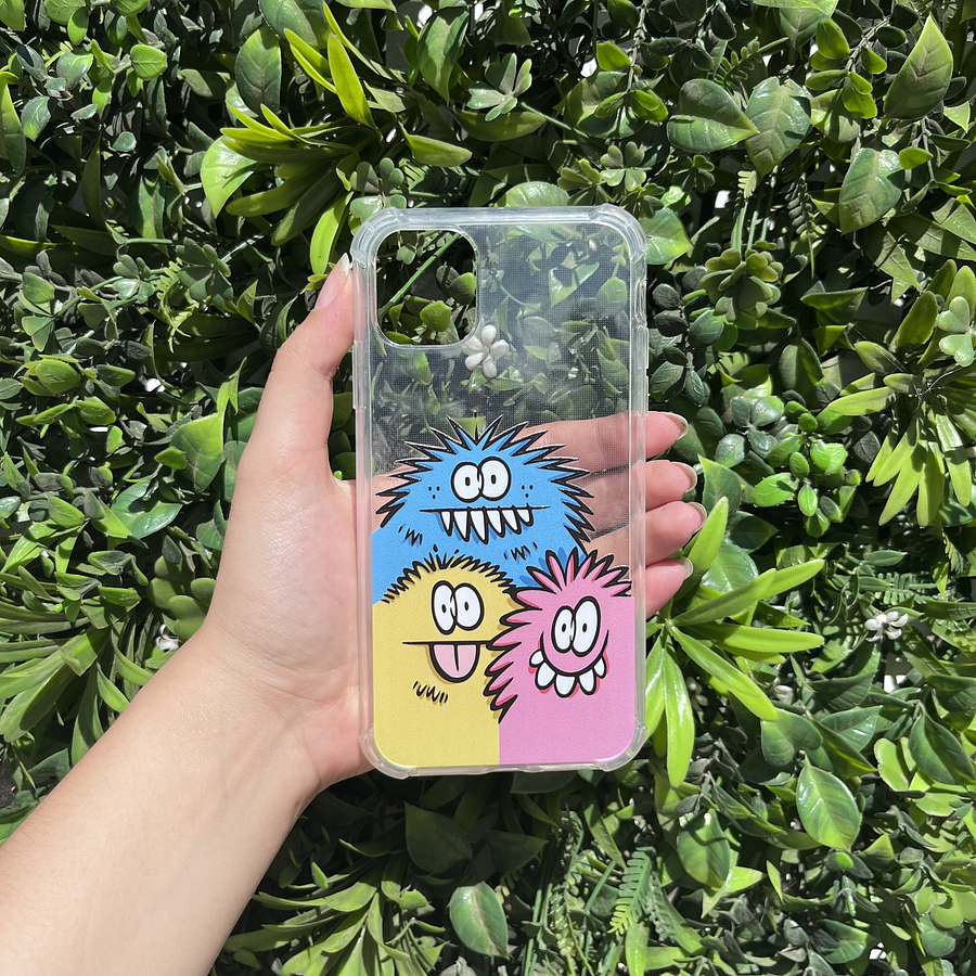 Carcasa Iphone 11 diseño Monstruos de colores 