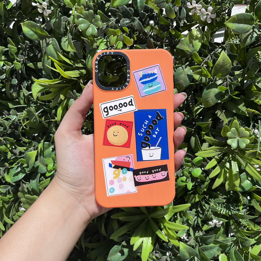 Carcasa Iphone 11 diseño Good color naranjo