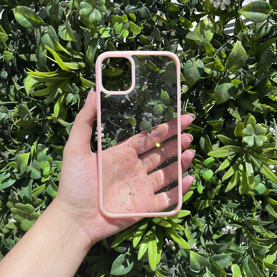 Carcasa Iphone 11 diseño Transparente estrellas y brillos