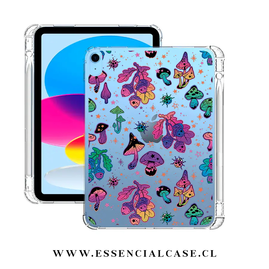 Carcasa iPad transparente CON ranura diseño mystic color